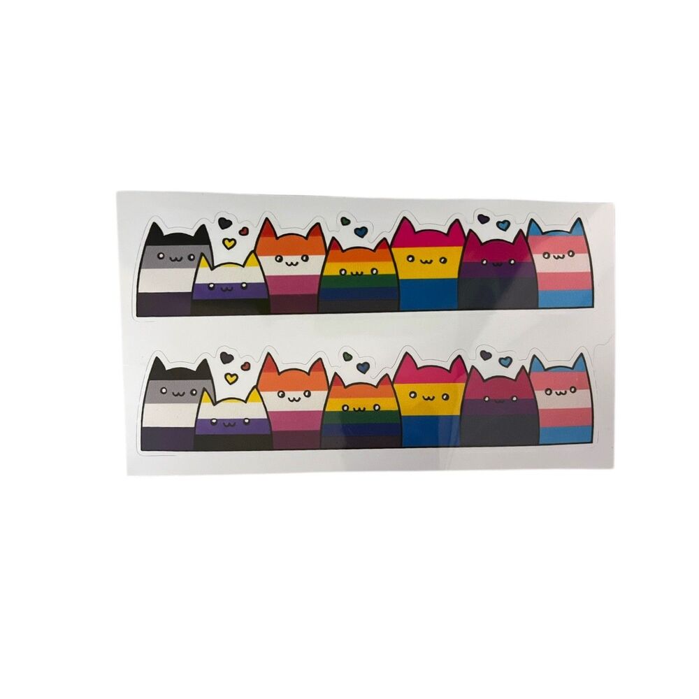 Rainbow Cat Parade Sticker Set – 2 Pack